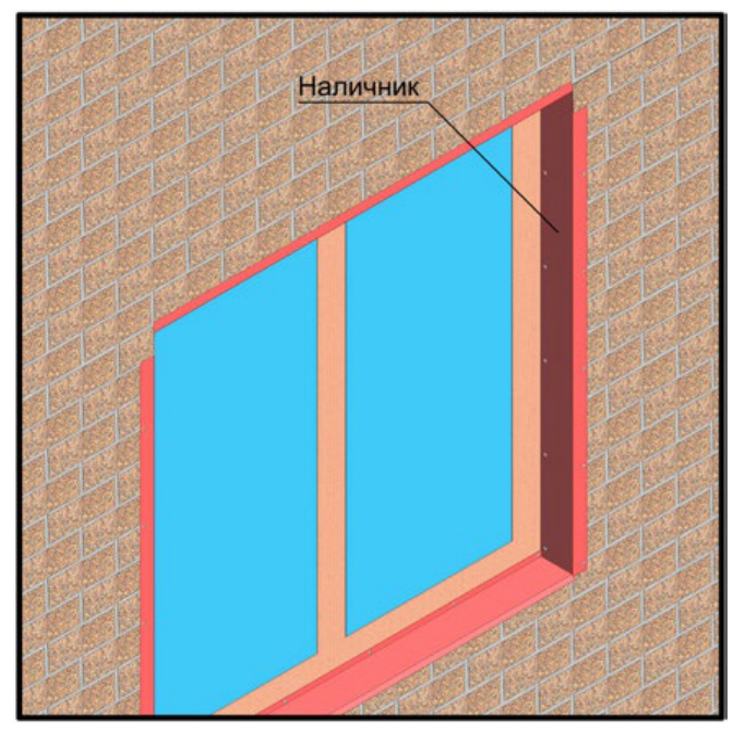 Обрамление оконного проёма при помощи наличника (тип 4, таблица 2).