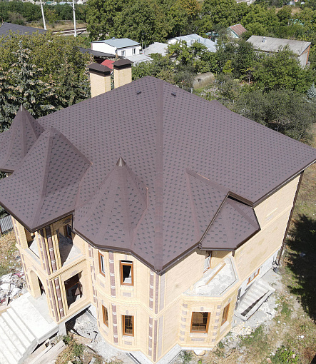 Гибкая черепица, серия PREMIUM, коллекция Шеффилд, цвет Зрелый Каштан - 1