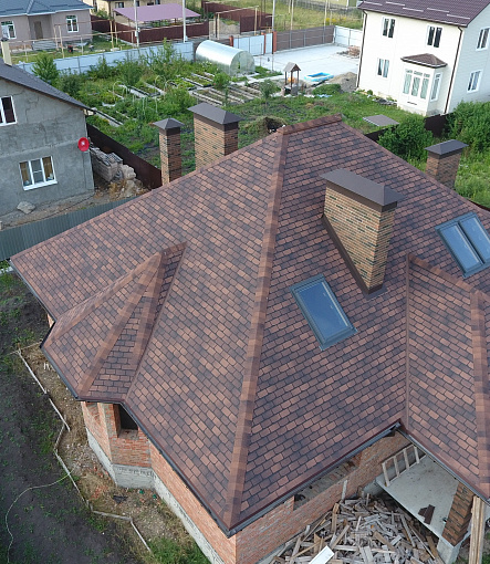 Гибкая черепица, серия PREMIUM, коллекция ЖЕНЕВА, цвет Кофе - 2