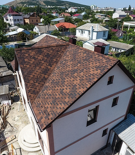 Гибкая черепица, серия PREMIUM, коллекция ГЕНУЯ, цвет Кофе - 5