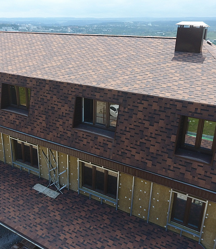 Гибкая черепица, серия PREMIUM, коллекция ГЕНУЯ, цвет Кофе - 9