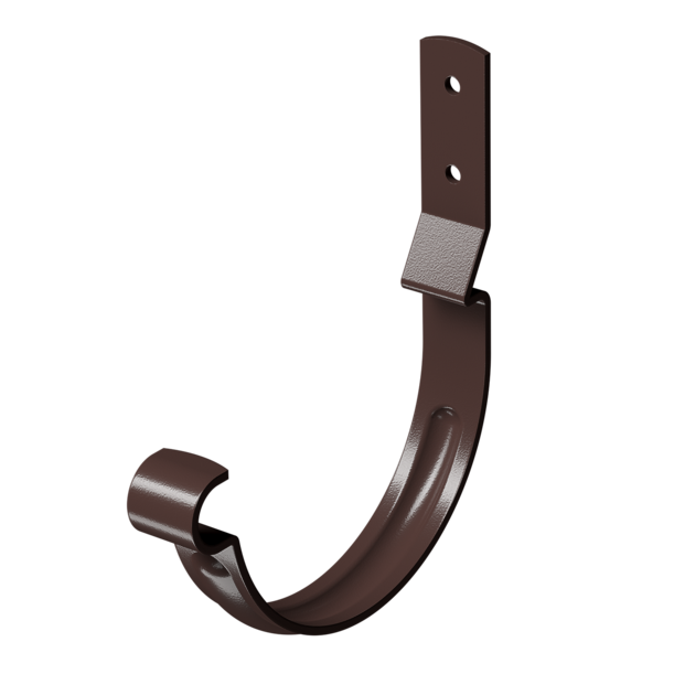 Карнизный крюк для желоба короткий (гнутый) Stal Premium, шоколад - 1